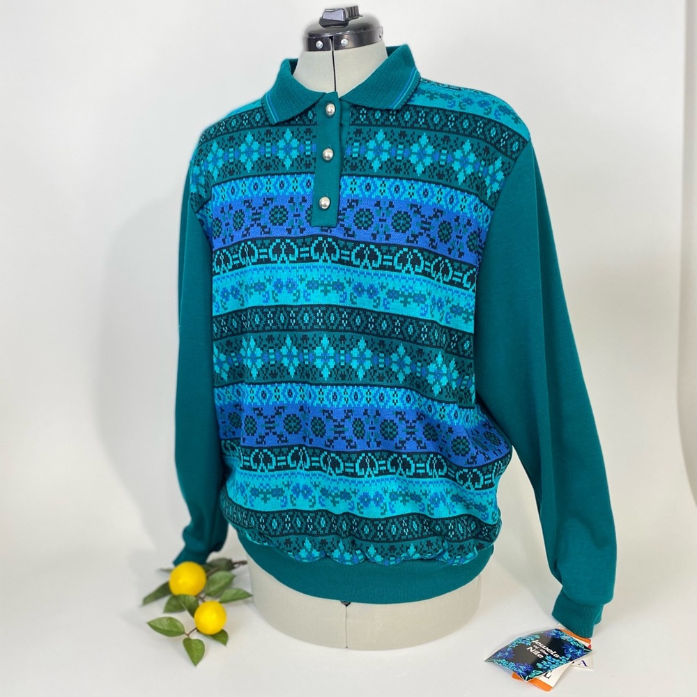 NWT 80s Jewels of the Nile Sweater Sweatshirt Large Deadstock Medium Large
